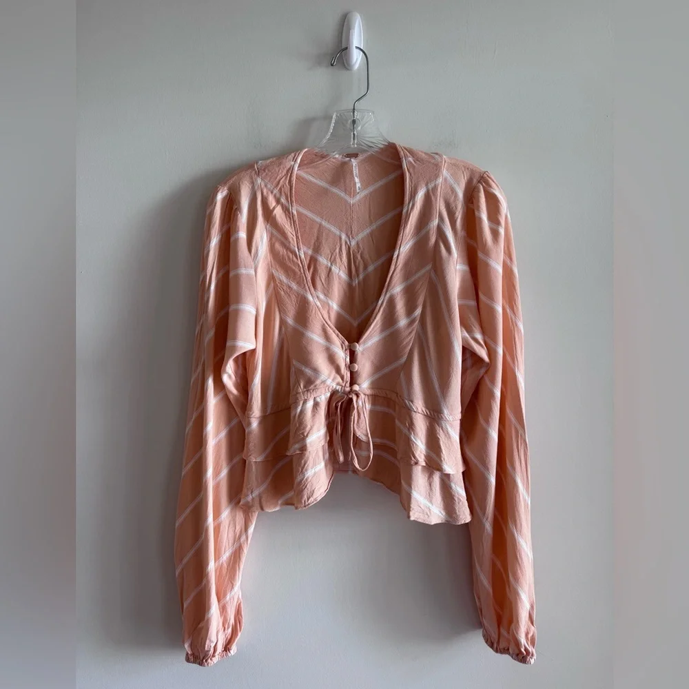 Free People Samifran Long Sleeve Top-Peach